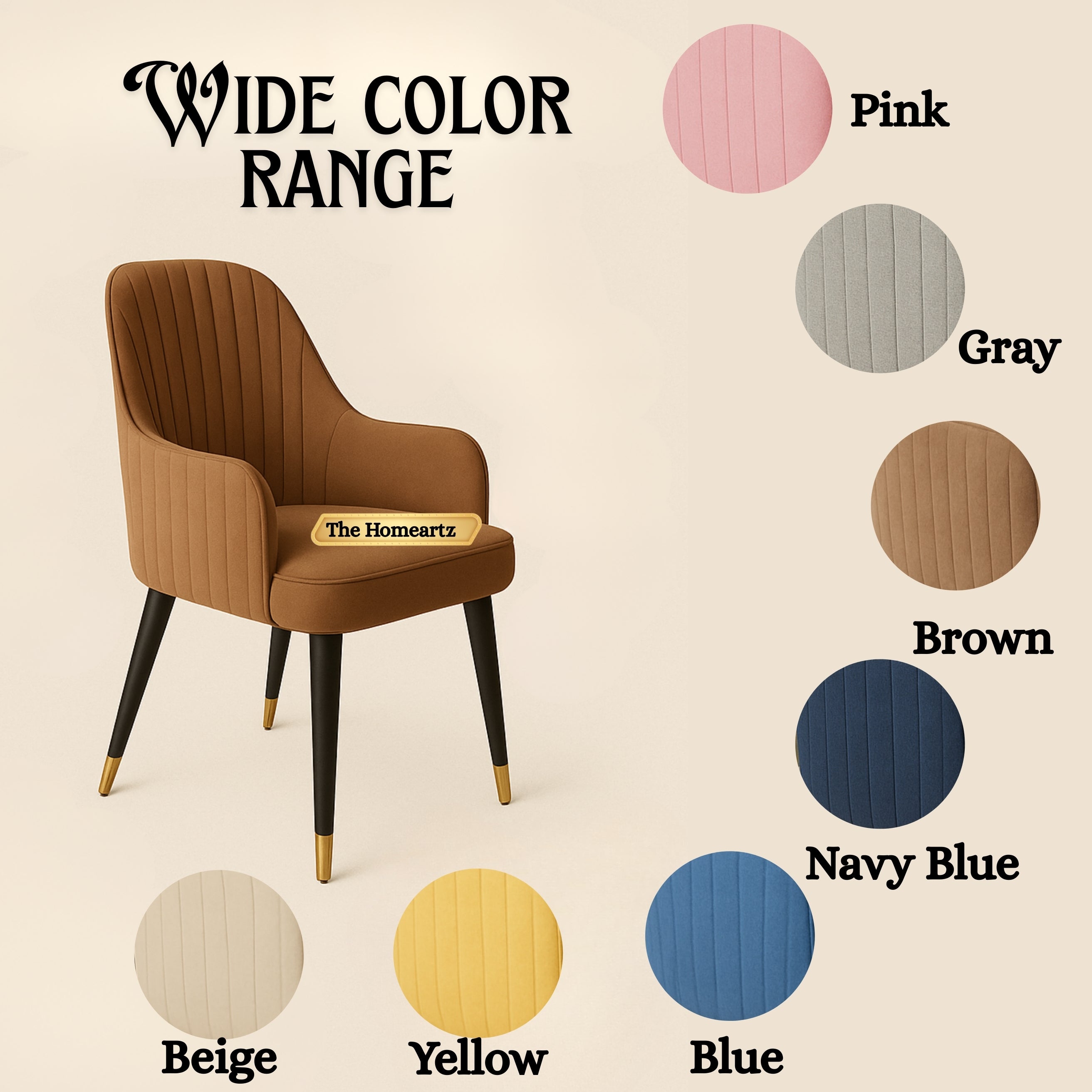 The Homeartz Modern Velvet Dining Chair | Accent Chair for Living Room, Bedroom, Study, Cafe & Restaurant
