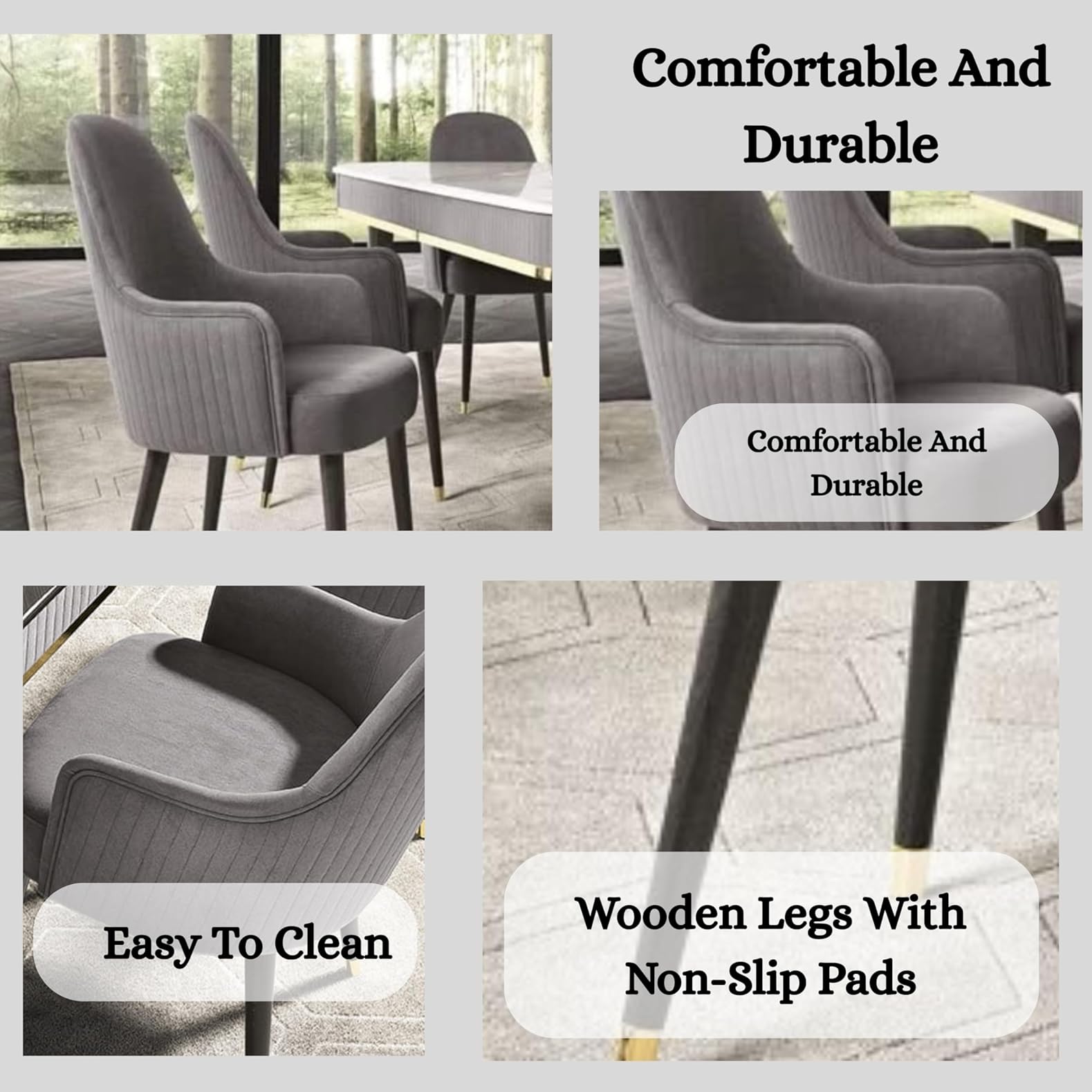 The Homeartz 4-Seater Modern Wooden Dining Table Set | Created Italian Statuario Marble Top | Elegant Composite Marble Table with 4 Chairs